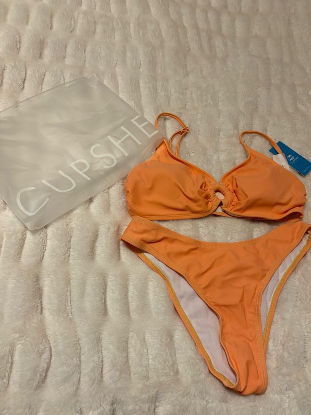 NWT Cupshe Orange Ring-Front Bikini Set